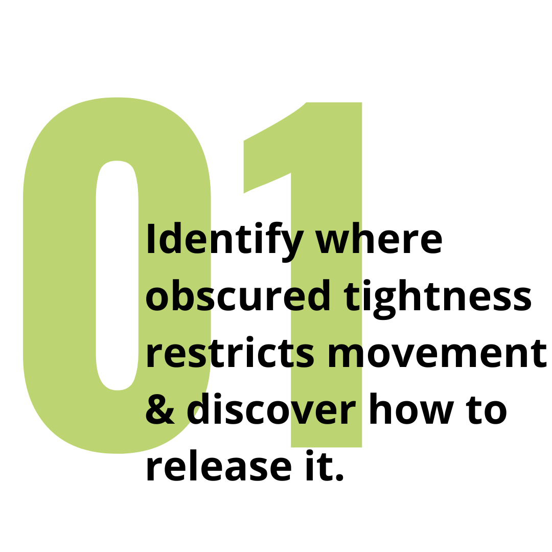 1. Identify where obscured tightness restricts movement & discover how to release it.